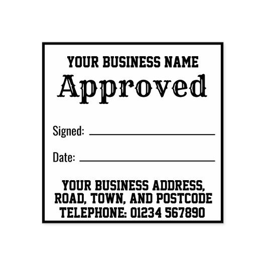 Tampons Encreurs Approuvé avec nom, adresse. Réception (Impression)