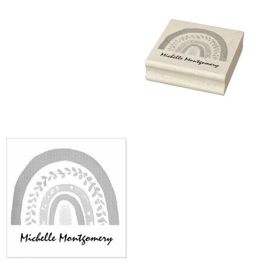 Tampons Encreurs Aquarelle moderne Boho Arc-en-ciel Filles personna (Tamponné)