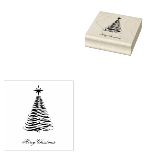 Tampons Encreurs Arbre de Noël branché Art en bois (Tamponné)