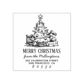 Tampons Encreurs Arbre de Noël Joyeux Noël Nom Retour Adresse (Impression)