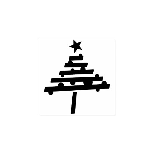 Tampons Encreurs Arbre de Noël simple avec Star Holiday (Impression)