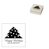 Tampons Encreurs Arbre de Noël simple Nom de famille Script Holiday (Tamponné)