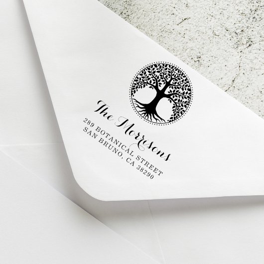 Tampons Encreurs Arbre De Vie Nom De Famille Script Adresse De Reto