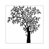 Tampons Encreurs Arbre en silhouette noire avec Feuilles (Impression)