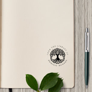 Tampons Encreurs Arbre Vintage Nom Personnalisé De La LIbrairie Liv
