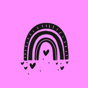 Tampons Encreurs arc en ciel et coeurs