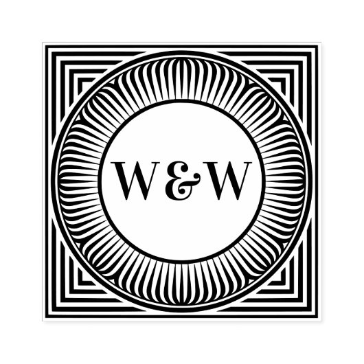 Tampons Encreurs Architectural Geometric Monogram Art Stamp (Impression)