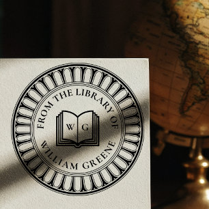 Tampons Encreurs Architecture Classique Ex Libris Monogramme en Boi