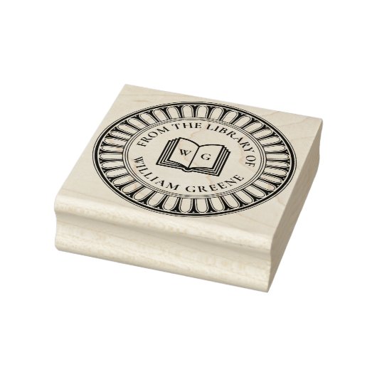 Tampons Encreurs Architecture classique Monogramme en bois Ex Libri (Tampon)