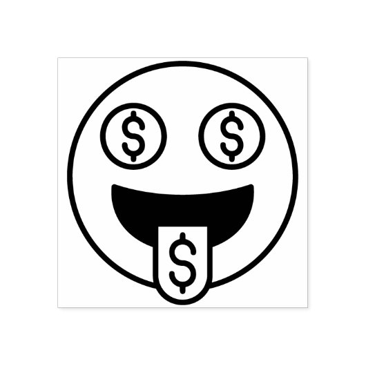 Tampons Encreurs Argent Face Emoji Timbre En Caoutchouc (Impression)