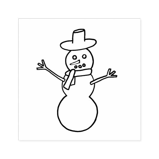 Tampons Encreurs Armoiries ouvertes Snowman en Casquette et Timbres (Impression)