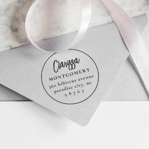 Tampons Encreurs Arrondi Boho Nom personnalisé et adresse de retour