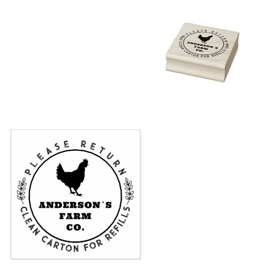 Tampons Encreurs Arrondi Botanique Rustique OEuf Retour Ferme Carto (Tamponné)