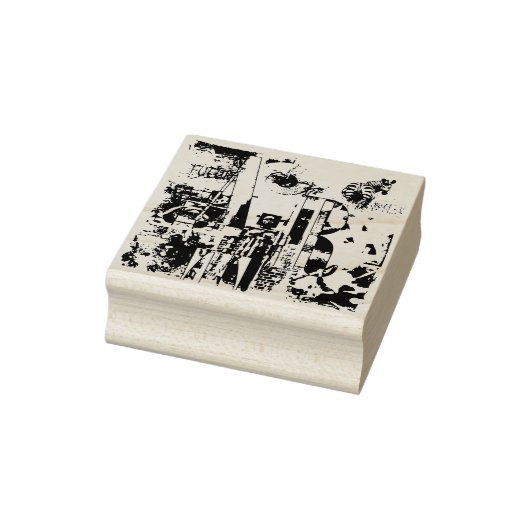 Tampons Encreurs ART COLLAGE noir & blanc + vos idées (Tampon)