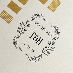 Tampons Encreurs Art Déco en bois pour faire-part de mariage person