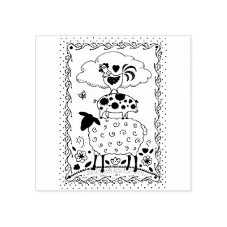 Tampons Encreurs ART FOLAIRE ANIMAUX DE FERME MOULER PIG ROOSTER Pr