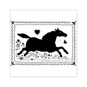TAMPONS ENCREURS ART FOLK PRIMITIF EXÉCUTANT CHEVAL, SILHOUETTE