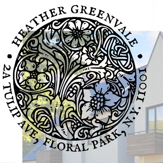 Tampons Encreurs Art Nouveau Floral Design Retourner Adresse Timbre