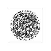 Tampons Encreurs Art Nouveau Floral Design Retourner Adresse Timbre (Impression)