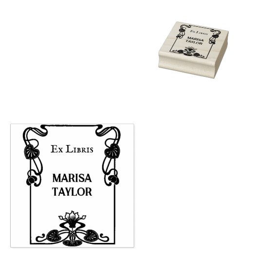 Tampons Encreurs Art nouveau lily frame ex libris (Tamponné)
