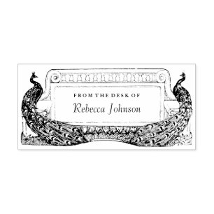 Tampons Encreurs Art Nouveau Peacocks Étiquette ou papeterie
