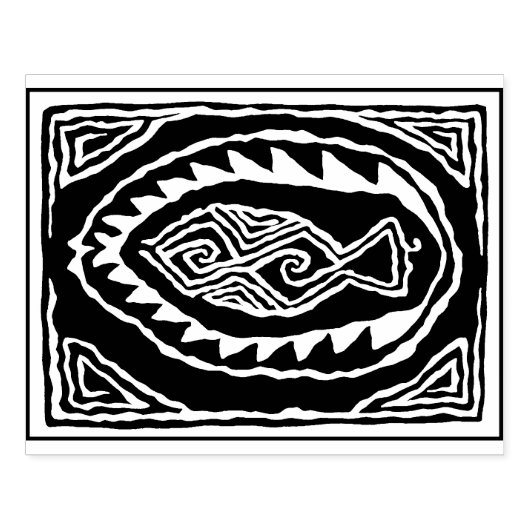 Tampons Encreurs Art populaire Poisson Design Timbre en caoutchouc  (Impression)