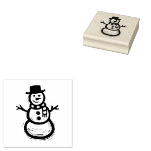 Tampons Encreurs Art populaire rustique Snowman Noël hiver