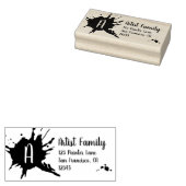 Tampons Encreurs Artisan Paint Splash Monogram Adresse de retour (Tamponné)