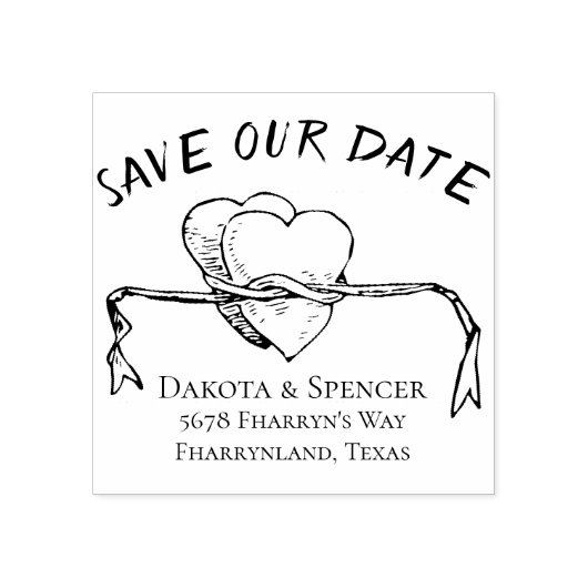 Tampons Encreurs Attacher le noeud | Enregistrer notre Mariage Date (Impression)