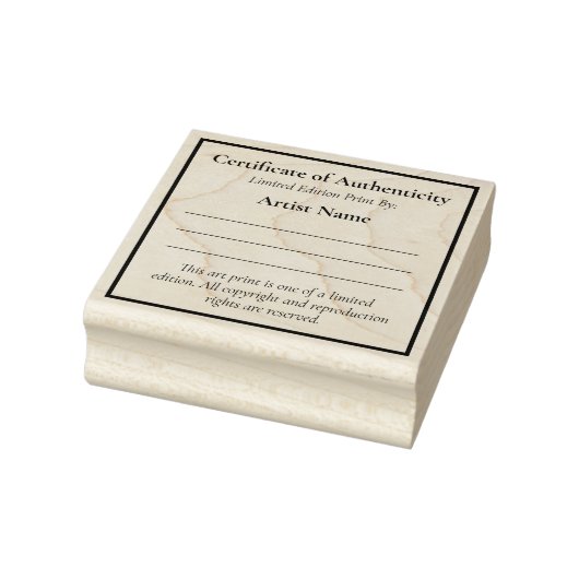Tampons Encreurs Authenticité du certificat d'art Mini Limited Edit (Tampon)