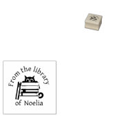 Tampons Encreurs Automatic and Wooden Stamp Cat Library (Tamponné)