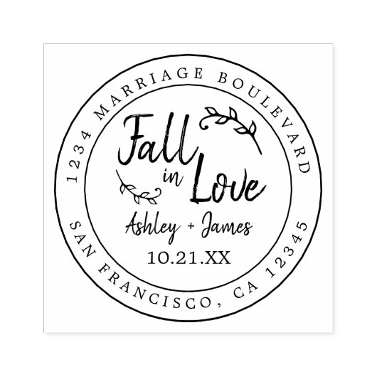 Tampons Encreurs Automne Amour Avenir M. Mme Mariage Date RSVP Rubb (Impression)