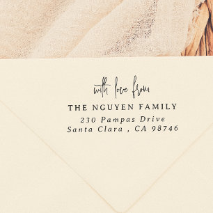 Tampons Encreurs Avec amour du script Elegant Nom de famille Adress