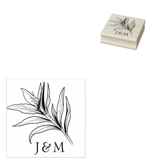 Tampons Encreurs Avec initiales Oiseaux de Paradise Bliss (Tamponné)