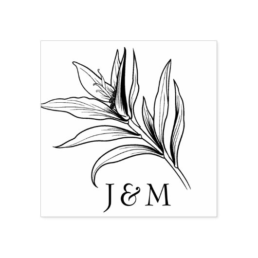 Tampons Encreurs Avec initiales Oiseaux de Paradise Bliss (Impression)