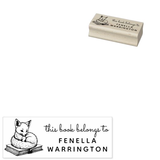 Tampons Encreurs Baby Fox livre Nook Ex Libris Timbre (Tamponné)