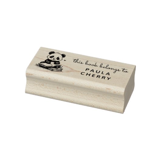 Tampons Encreurs Baby Panda Reader Ex Libris Timbre personnalisé (Tampon)