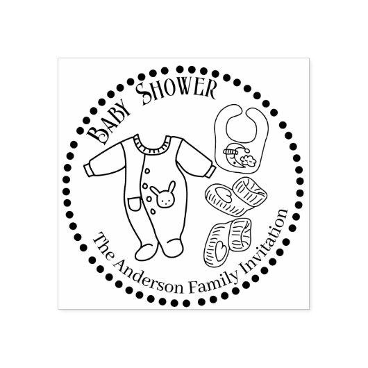 Tampons Encreurs Baby shower Bébé Porter Timbre en caoutchouc (Impression)