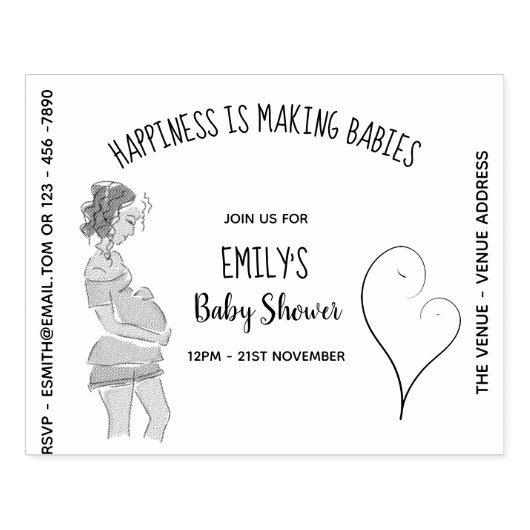 Tampons Encreurs Baby shower Invitation INK STAMP - Grossesse do-it (Impression)