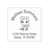 Tampons Encreurs Baby White Chat Jumpsuit Arch Adresse (Impression)