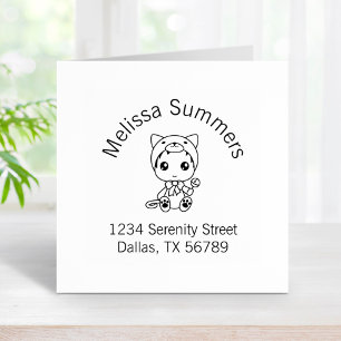 Tampons Encreurs Baby White Chat Jumpsuit Arch Adresse