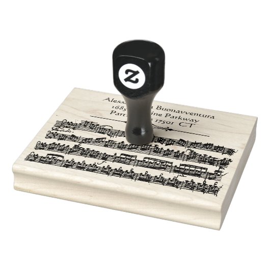 Tampons Encreurs Bach Antique Music Nom personnalisé Adresse (Tampon)