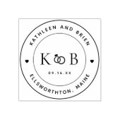 Tampons Encreurs Bagues Modernes Monogramme Initiales Mariage (Impression)