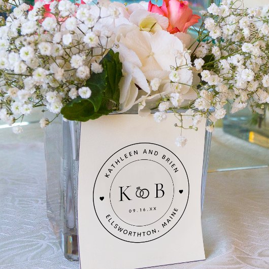 Tampons Encreurs Bagues Modernes Monogramme Initiales Mariage