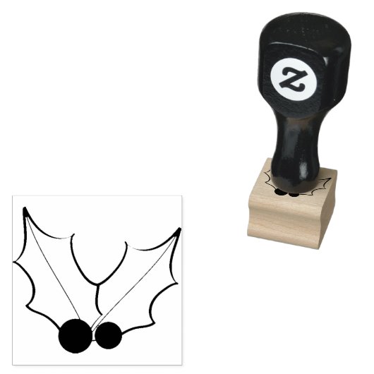 Tampons Encreurs Baies Cute Holly et Timbre en caoutchouc Feuille (Tamponné)