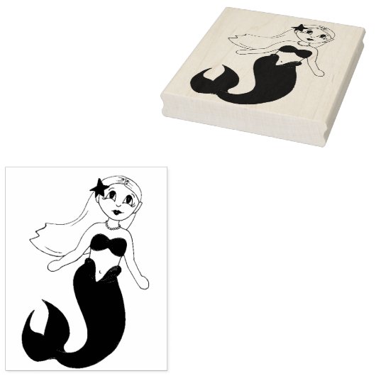 Tampons Encreurs Baignade Magique Fille Sirène Queue Océan Mer (Tamponné)