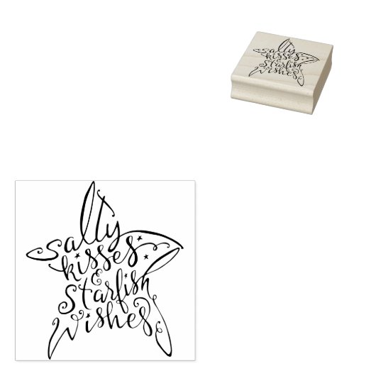 Tampons Encreurs Baisers salés et Starfish Souhaits caoutchouc (Tamponné)