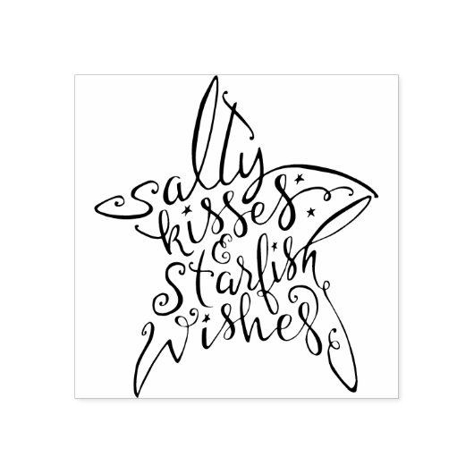 Tampons Encreurs Baisers salés et Starfish Souhaits caoutchouc (Impression)
