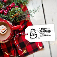 Balise cadeau de Noël de mignonne pingouin