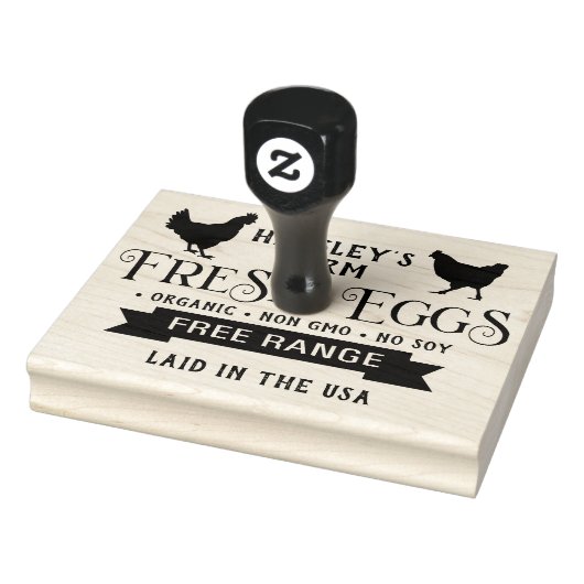 Tampons Encreurs Bannière de poules de timbre de carton modifiable  (Tampon)